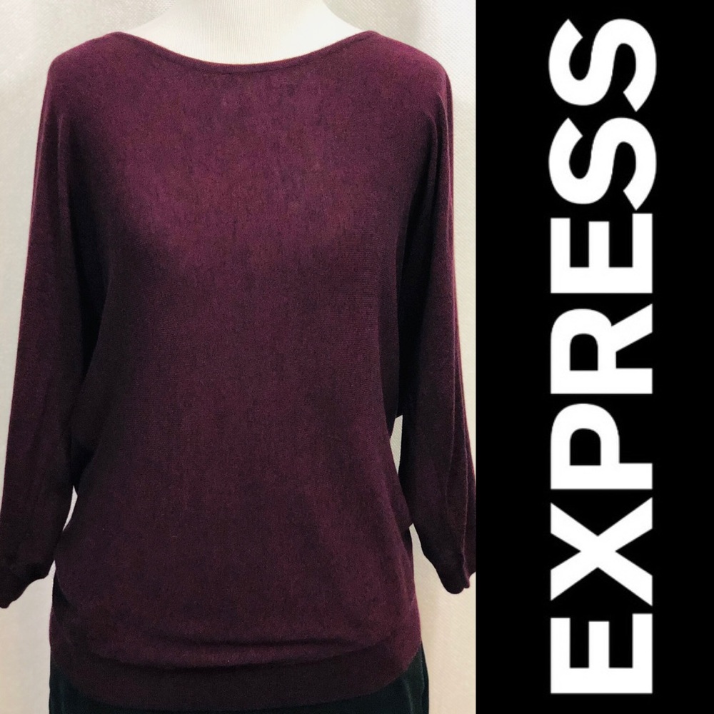 EXPRESS Plum Sweater with Lace Racerback